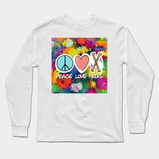 Peace Love Twirl symbol Floral design Long Sleeve T-Shirt